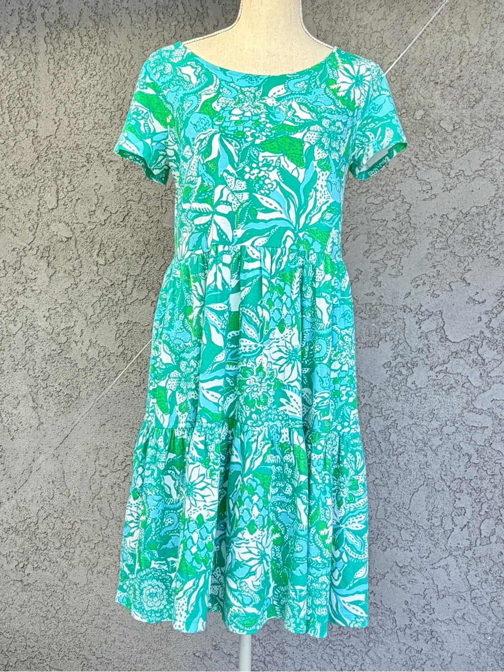 Lilly Pulitzer Tiered T-Shirt Dress Geanna Style 010343 Cotton  Small - Picture 2 of 12